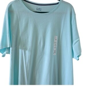 CROFT AND BARROW WOMEN'S PLUS SIZE SHORT SLEEVE AQUAMARINE PULLOVER TOP SIZE 3X